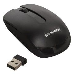 Мышь беспроводная SONNEN M-3032, USB, 1200 dpi, 2 кнопки + 1 колесо-кнопка, оптическая, черная, 512640 Мышь беспроводная SONNEN M-3032, USB, 1200 dpi, 2 кнопки + 1 колесо-кнопка, оптическая, черная, 512640 - фото 2
