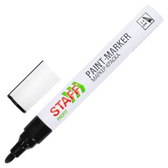 Маркер-краска лаковый (paint marker) 2-4 мм, ЧЕРНЫЙ, НИТРО-ОСНОВА, STAFF PROFIT, для любых поверхностей, 152578 - фото 2