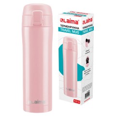 Термокружка 470 мл из нержавеющей стали SUS304, нежно-розовый бархат матовый, LAIMA, 608824