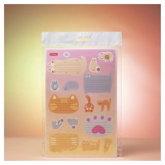 Наклейки "КОТОВАСИЯ" для маркировки школьных принадлежностей, НАБОР 4 листа, 64 наклейки, HATBER, 4Н5н - фото 6