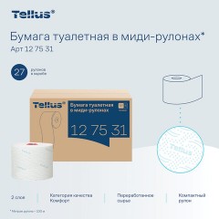 Бумага туалетная д/дисп Торк/Tellus в миди-рул Т6 2сл100м27рул127530/127531 - фото 9