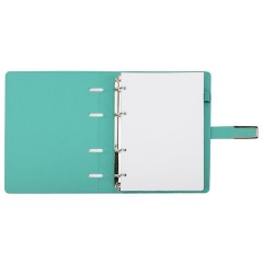 Тетрадь на кольцах А5, 180х220 мм, 120 л., под кожу soft-touch, застежка, BRAUBERG SHADE, морской, 405248 - фото 6