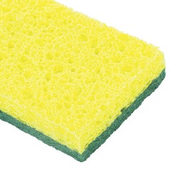 Губки для посуды 95x65х20 мм, ЦЕЛЛЮЛОЗНЫЕ + АБРАЗИВ, КОМПЛЕКТ 2 штуки, желтые/зеленый абразив, LAIMA, 700256 - фото 6