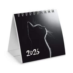 Календарь-домик настольный на гребне, 2026 г., BRAUBERG, 101х101 мм, "Милый котик", 117281