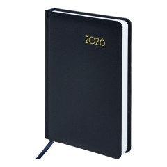 Ежедневник датированный 2026, А5, 138x213 мм, BRAUBERG "Select", балакрон, темно-синий, 117085