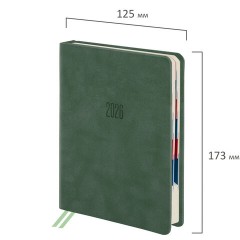 Ежедневник датированный 2026 B6 125х173 мм, GALANT "Vivid", под кожу, зеленый, 117409 - фото 2