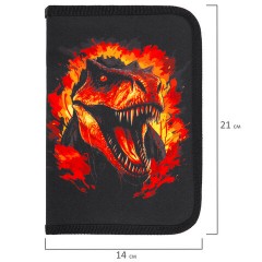 Пенал BRAUBERG с наполнением, 1 отделение, 1 откидная планка, 24 предмета, 21х14 см, "Fire dino", 273535 - фото 7