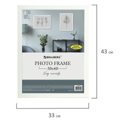 Рамка 30х40 см небьющаяся, аналог IKEA, багет 21 мм, МДФ, BRAUBERG "Idea", белая, 391372 Рамка 30х40 см небьющаяся, аналог IKEA, багет 21 мм, МДФ, BRAUBERG "Idea", белая, 391372 - фото 7