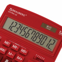 Калькулятор настольный BRAUBERG EXTRA-12-WR (206x155 мм), 12 разрядов, двойное питание, БОРДОВЫЙ, 250484 Калькулятор настольный BRAUBERG EXTRA-12-WR (206x155 мм), 12 разрядов, двойное питание, БОРДОВЫЙ, 250484 - фото 4