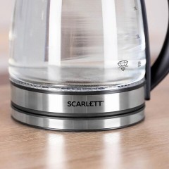 Чайник SCARLETT SC-EK27G54, 1,7 л, 1800 Вт, закрытый нагревательный элемент, стекло, стальной - фото 3