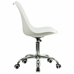 Кресло стул BRABIX "Eames MG-310 CH", хром, пластик белый, экокожа белая, 532923 Кресло стул BRABIX "Eames MG-310 CH", хром, пластик белый, экокожа белая, 532923 - фото 3