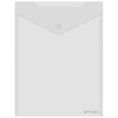 Папка-конверт с кнопкой А4, BRAUBERG "UNIVERSAL", до 100 листов, вертикальная, прозрачная, 0,15 мм, 273075 - фото 2