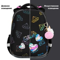 Ранец BRAUBERG LUMINOUS, 2 отделения, с брелоком, "Diamonds", СВЕТЯЩИЙСЯ РИСУНОК, 38х29х16 см, 272070 Ранец BRAUBERG LUMINOUS, 2 отделения, с брелоком, "Diamonds", СВЕТЯЩИЙСЯ РИСУНОК, 38х29х16 см, 272070 - фото 12
