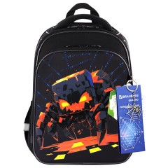 Ранец BRAUBERG QUADRO, 3 отделения, с брелком, Fire spider, 37х28х18 см, 273106 - фото 8