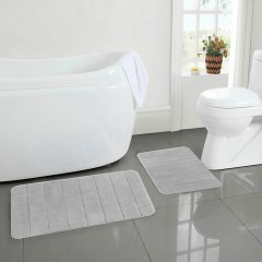 Комплект ковриков MEMORY EFFECT для ванной 50х80 см и туалета 40х60 см светло-серый LAIMA HOME, 608446 Комплект ковриков MEMORY EFFECT для ванной 50х80 см и туалета 40х60 см светло-серый LAIMA HOME, 608446 - фото 4