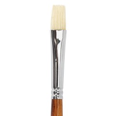 Кисть художественная профессиональная BRAUBERG ART CLASSIC, щетина, плоская, № 12, длинная ручка, 200718 - фото 3
