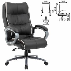 Кресло офисное BRABIX PREMIUM "Strong HD-009", НАГРУЗКА до 200 кг, экокожа черная, ткань серая, 531945 Кресло офисное BRABIX PREMIUM "Strong HD-009", НАГРУЗКА до 200 кг, экокожа черная, ткань серая, 531945 - фото 2