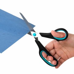 Ножницы BRAUBERG SOFT GRIP, НАБОР 3 штуки (140, 190, 230 мм), эргономичные черно-бирюзовые ручки, ВЫГОДНАЯ УПАКОВКА, 238411 Ножницы BRAUBERG SOFT GRIP, НАБОР 3 штуки (140, 190, 230 мм), эргономичные черно-бирюзовые ручки, ВЫГОДНАЯ УПАКОВКА, 238411 - фото 6