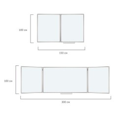 Доска магнитно-маркерная 3-х элементная 100х150/300 см, 5 рабочих поверхностей, белая, BRAUBERG, 231708 - фото 8