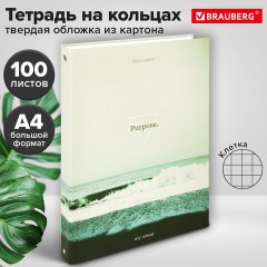 Тетрадь на кольцах БОЛЬШАЯ А4, 215х305 мм, 100 л., твердый картон, клетка, BRAUBERG, "Nature", 405411 Тетрадь на кольцах БОЛЬШАЯ А4, 215х305 мм, 100 л., твердый картон, клетка, BRAUBERG, "Nature", 405411 - фото 8