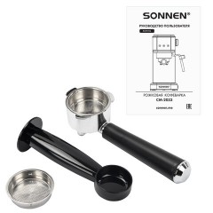 Кофеварка рожковая SONNEN CM-2033, ручной капучинатор, сенсор, 1 л, 1350 Вт, 19 бар, 457883 - фото 9