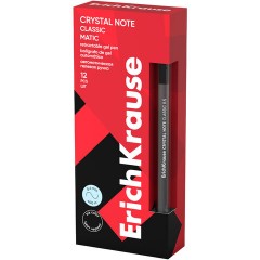 Ручка гелевая автоматическая ERICH KRAUSE "Crystal Note Matic Classic", линия 0,5 мм, черная, 63122 - фото 3