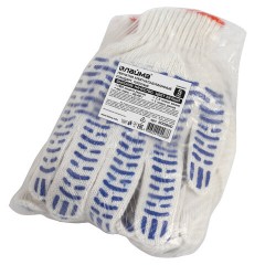 Перчатки хлопчатобумажные, КОМПЛЕКТ 5 ПАР, 7,5 класс, 46-48 г, 166 текс, ПВХ волна, LAIMA "СТАНДАРТ", БЕЛЫЕ, 600800 - фото 3