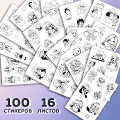 Стикербук РАСКРАСЬ И НАКЛЕЙ А5, 16 листов, 100 стикеров, на гребне, BRAUBERG, "Для девочек", 666049 - фото 4