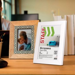 Рамка 10х15 см, небьющаяся, STAFF "Grand", багет 18 мм, белая, МДФ, 391208 - фото 5