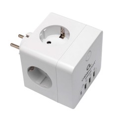 Сетевой фильтр CABLEXPERT Cube, 4 розетки, 16 А, 1 x Type-C PD, 3 х USB, белый, CUBE-4-СU3-W, CUBE-4-CU3-W - фото 2