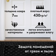 Коврик придверный 60х90 см, ЧЕРНЫЙ, грязезащитный, 430 г/м2, фактурный рисунок ЧЕШУЙКИ, ЛЮБАША, 701060 Коврик придверный 60х90 см, ЧЕРНЫЙ, грязезащитный, 430 г/м2, фактурный рисунок ЧЕШУЙКИ, ЛЮБАША, 701060 - фото 9
