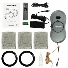 Робот-мойщик окон с автораспылением SONNEN Tech RWC-123 SPRAY, датчик от падения, 26 салфеток, пульт ДУ, 456236 - фото 11