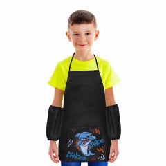 Накидка фартук с нарукавниками для труда ПИФАГОР, 1 карман, 46х54 см, "Angry shark", 272460 Накидка фартук с нарукавниками для труда ПИФАГОР, 1 карман, 46х54 см, "Angry shark", 272460 - фото 2