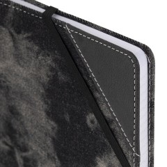 Блокнот А5 135x210 мм BRAUBERG "Denim", ткань/экокожа, резинка, держатель, 80 л., клетка, черный, 117140 - фото 5