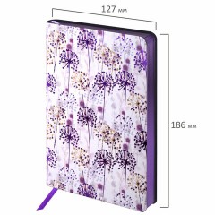 Ежедневник недатированный B6 (127х186 мм), BRAUBERG VISTA, под кожу, гибкий, срез фольга, 136 л., "Spring meadow", 112111 - фото 2