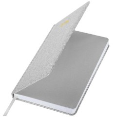Ежедневник датированный 2026, А5, 138x213 мм, BRAUBERG "Sparkle", под кожу, блестки, серебристый, 117440 - фото 4