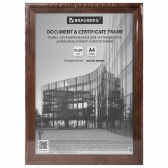 Рамка 21х30 см, дерево, багет 20 мм, BRAUBERG "Business", махагон, акриловый экран, 391293 Рамка 21х30 см, дерево, багет 20 мм, BRAUBERG "Business", махагон, акриловый экран, 391293 - фото 6