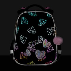 Ранец BRAUBERG LUMINOUS, 2 отделения, с брелоком, "Diamonds", СВЕТЯЩИЙСЯ РИСУНОК, 38х29х16 см, 272070 Ранец BRAUBERG LUMINOUS, 2 отделения, с брелоком, "Diamonds", СВЕТЯЩИЙСЯ РИСУНОК, 38х29х16 см, 272070 - фото 8