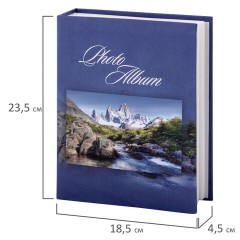Фотоальбом BRAUBERG на 200 фотографий 10х15 см, твердая обложка, "Горный пейзаж", синий, 390669 - фото 9