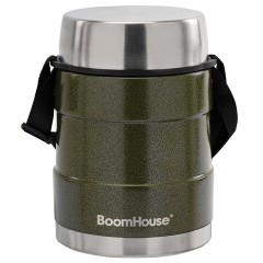 Термос 1,2 л для еды/напитков с широким горлом, BOOMHOUSE (БУМХАУС) RIBBED, контейнер, нержавеющая сталь SUS304, 700323 - фото 2