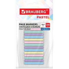 Закладки клейкие пастельные BRAUBERG PASTEL, 44х4 мм, 300 штук (15 блоков х 20 листов), 116683 - фото 2
