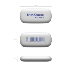 Ластик ERICH KRAUSE "Balance", 50x23x9 мм, белый, овальный, 34638 - фото 2