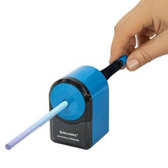 Точилка механическая BRAUBERG ULTRA для чернографитных и цветных карандашей, крепление к столу, цвет корпуса голубой с черным, 271342 Точилка механическая BRAUBERG ULTRA для чернографитных и цветных карандашей, крепление к столу, цвет корпуса голубой с черным, 271342 - фото 9