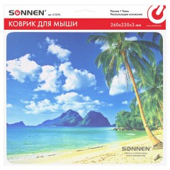 Коврик для мыши SONNEN "BEACH", резина + ткань, 260х220х3 мм, 513294 Коврик для мыши SONNEN "BEACH", резина + ткань, 260х220х3 мм, 513294 - фото 5