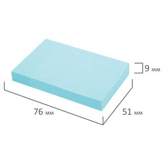 Блок самоклеящийся (стикеры) STAFF STANDARD, ПАСТЕЛЬНЫЙ 76х51 мм, голубой, 100 листов, 116582 - фото 3