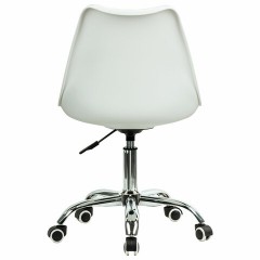Кресло стул BRABIX "Eames MG-310 CH", хром, пластик белый, ткань серая, 532924 Кресло стул BRABIX "Eames MG-310 CH", хром, пластик белый, ткань серая, 532924 - фото 4