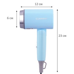 Фен для волос дорожный SONNEN HD-2318, 1500 Вт, складной, 2 температуры, 2 скорости, 454695 - фото 10