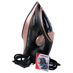 Утюг паровой SONNEN SI-6680, 2200 Вт, керамическое покрытие, антикапля, черный/розовый, 456997 - фото 2