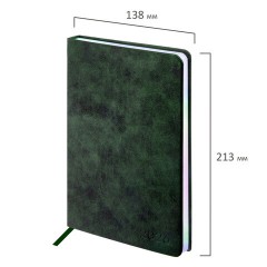 Ежедневник датированный 2026 А5 138х213 мм, BRAUBERG "Ice", под кожу, темно-зеленый, 117391 - фото 2