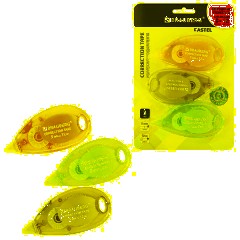 Корректирующая лента BRAUBERG PASTEL, 5 мм x 12 м, механизм перемотки, ВЫГОДНАЯ УПАКОВКА 3 штуки в блистере, 271252